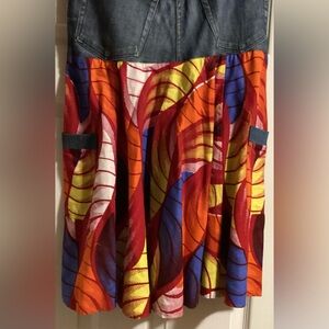JEANS AND PRINT SKIRT MULTI COLOR
